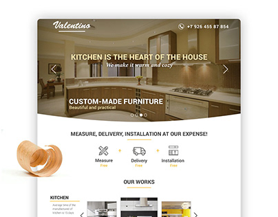 Landing page for custom-made furniture