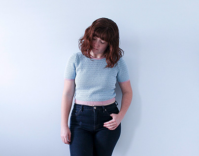 Crochet Ramona Cropped Ringer Tee + Embroidered Detail