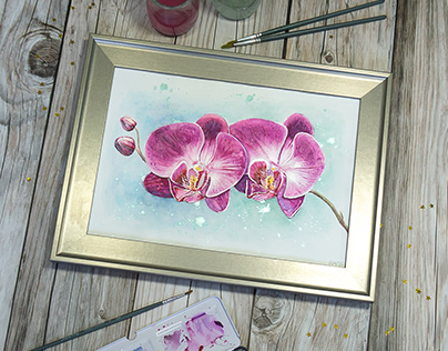 Watercolor orchid