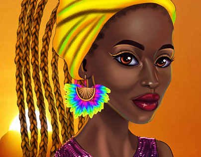 African semi realistic Portrait