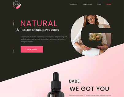 Natural healthy skincare product webdesign