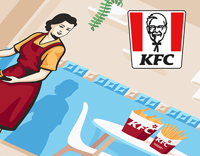 Illustrations For Outdoor Advertising KFC in Baku