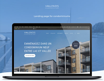 Landing page for condominiums