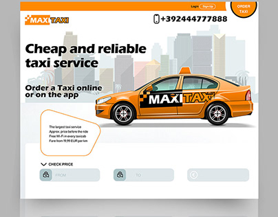 Taxi Service, Landing Page.