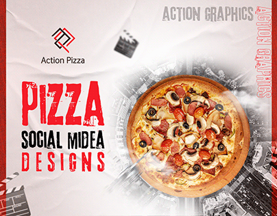 Social media pizza designs (food)