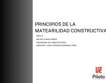 PRINCIPIOS DE LA MATEARILIDAD CONSTRUCTIVA