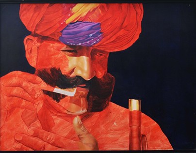 Rajasthani face : oil on canvas
