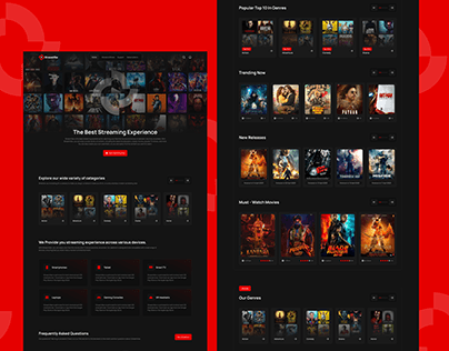 StreamVibe Online Platform UI Design with Dark Theme