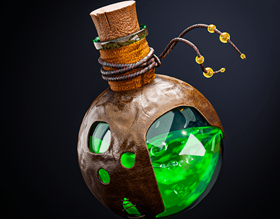 "Magic Green Potion" 3D render Version