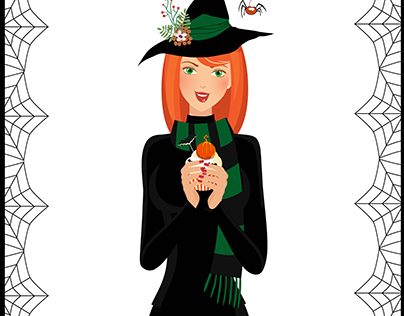 Ginger witch in green hat
