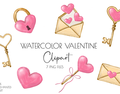 watercolor valentine clipart