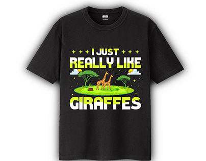Unique Giraffes T-Shirt Design,
