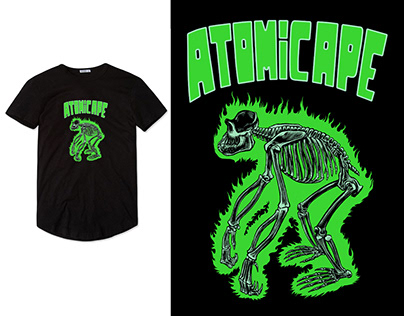 Radioactive Ape Skeleton Tee Shirt for Atomic Ape