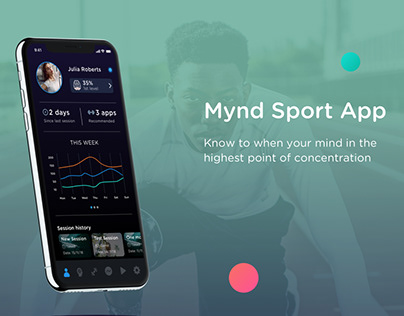Mobile UI design of the MyndSport App