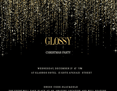 Invitation card for Glossy Georgia Christmas Party