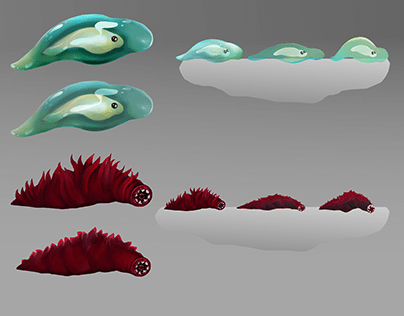 Leech concepts and sketches for Ukrainian folk game