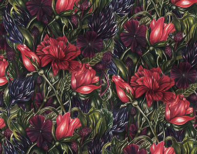 Coloured Pencil Floral Pattern