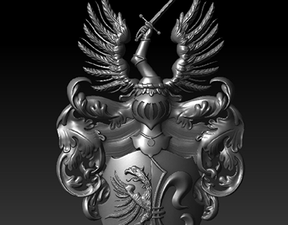 3d model coat of arms for cnc milling