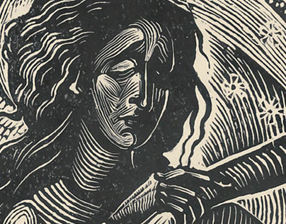 Women who are Waiting | Wood Engraving