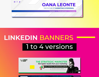 LinkedIn banner design 1 to 4 versions