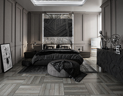 Man’s Bedroom. London, UK. Own design and visualization