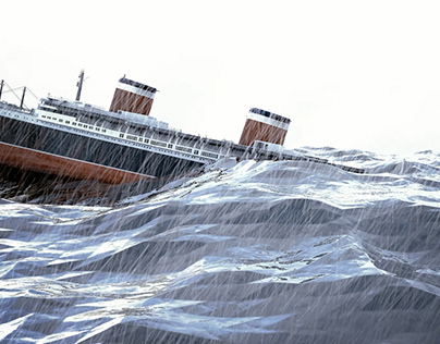 Ships in Storms 3D Animation