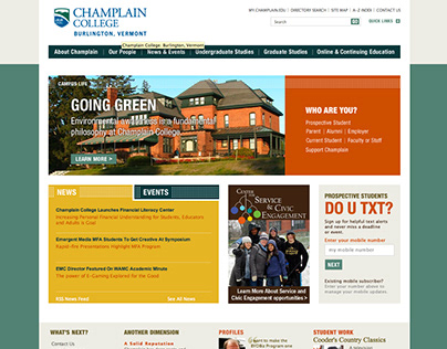Champlain College Mobile Website