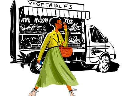 Food brand “Na bazar”. Illustration for social network.