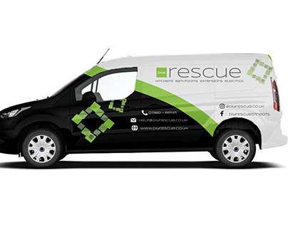 Rescue brand vehicle wrap, van wrap