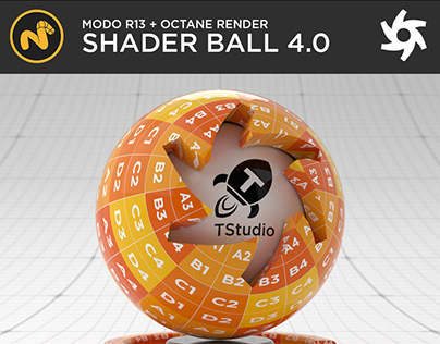 MODO + OCTANE RENDER shader ball scene v 4.0
