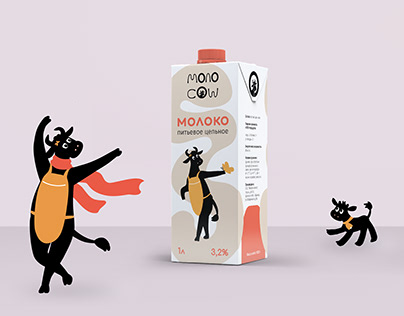 Cow milk products. Branding and packaging
