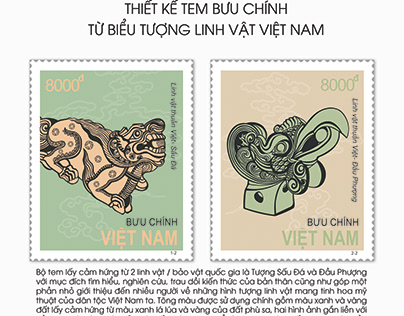Thiết kế tem chủ đề Linh Vật Việt Nam