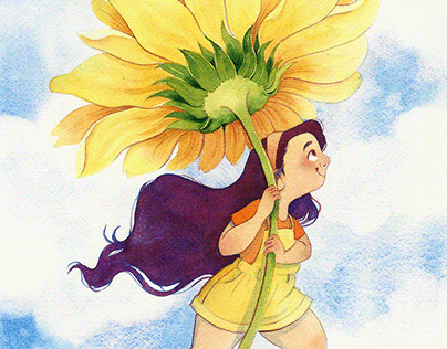 flying on a sunflower