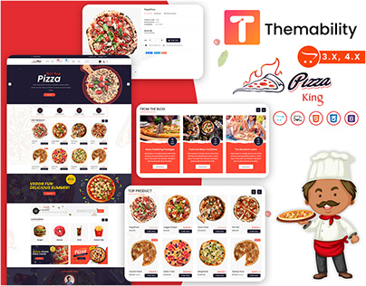 Pizzaking Online Restaurant OpenCart Template