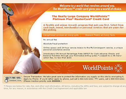 World Points Credit Card application