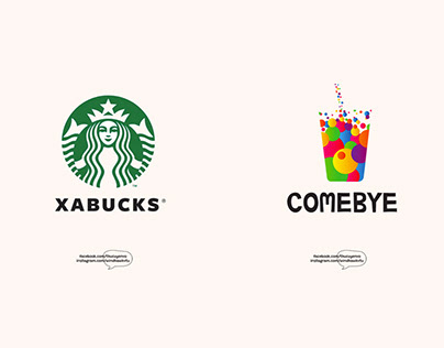 Pun Logo Remake in Lockdown: Starbucks, Koi, Comebuy