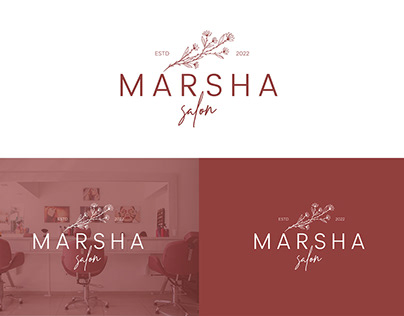 Marsha Logo | Salon Logo | Beauty Logo | Floral | Logo