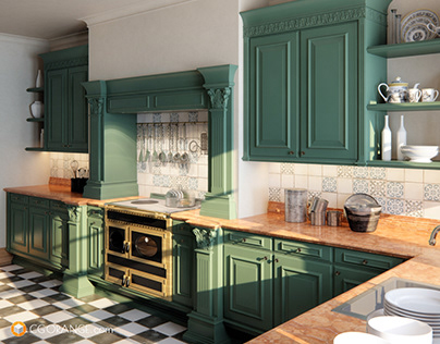 Green Woodwork Kitchen