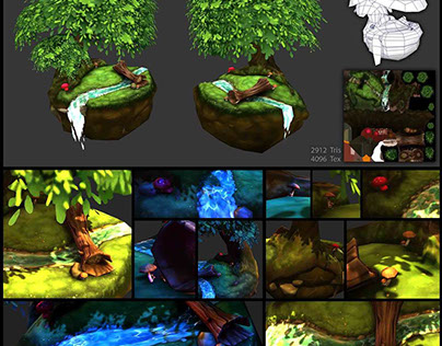 Stream Forest - Hand Painted Texture