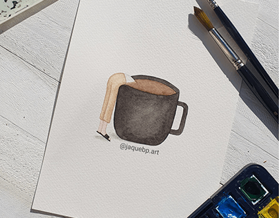Aquarela Caneca de Café | Watercolor Cup of Coffee
