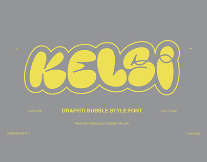 Kelsi free graffiti bubble style font