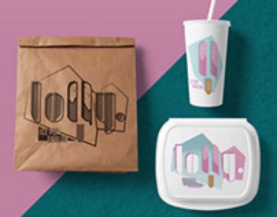 ‘Lolly’ Ice cream store pastel packaging branding