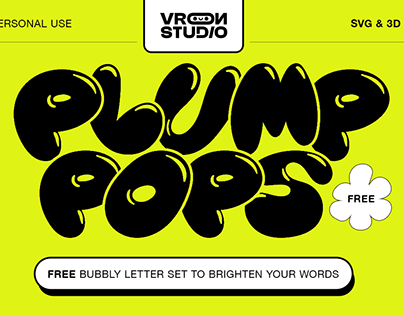 PlumpPops - FREE Bubbly Letter Set 3D & PNGs