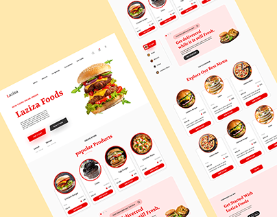 food website landing page