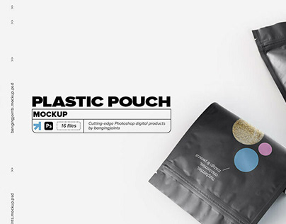 Plastic Pouch Bag Mockup by bangingjoints