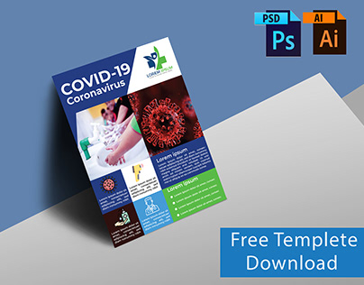covid-19 coronavirus flyer free template dowonload
