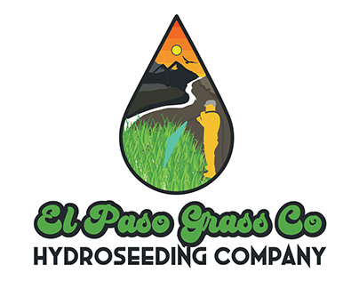 emblem Retro style logo for hydroseeding brand
