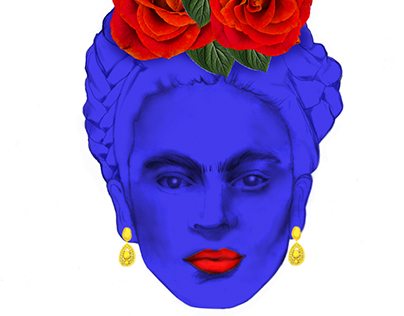 Free-da . Illustration of painter Frida Kahlo
