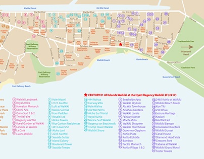 Waikiki Condominium Map Illustration