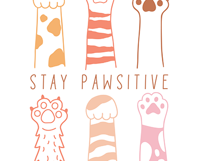 Stay Pawsitive tshirt design